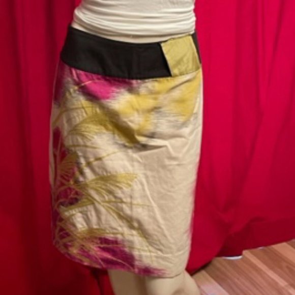 Anthropologie Floreat Cotton Mini Pencil Skirt Size 2 - Picture 3 of 6